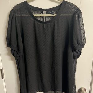 Mesh polka dot blouse